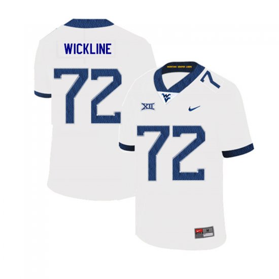 Men's West Virginia Mountaineers NCAA #72 Kelby Wickline White Authentic Nike 2019 Stitched College Football Jersey CG15D66RE